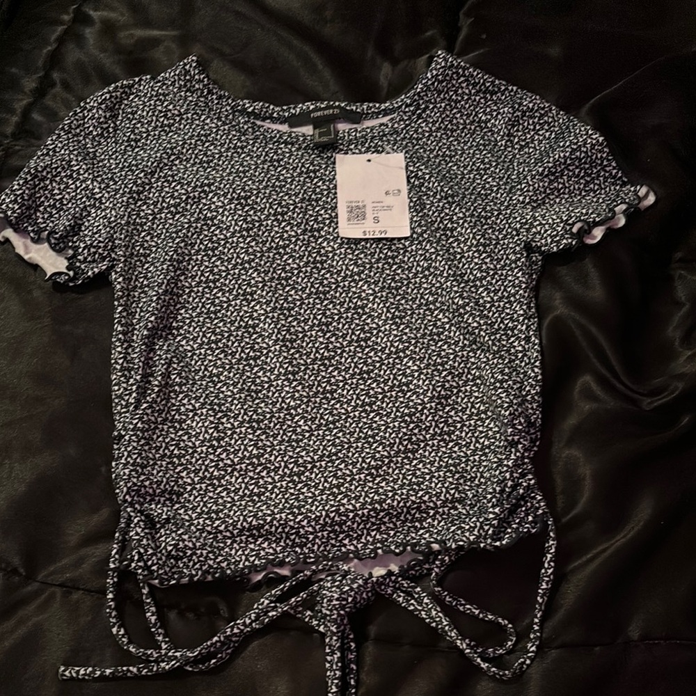 Floral Print Tie-Front Top